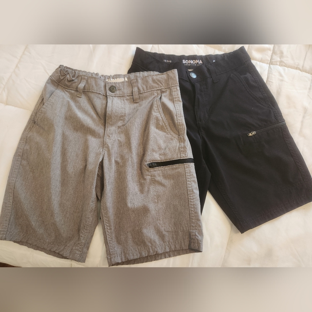 Sale!  Boys Shorts ( 10 Reg)  Gray and Black Bundle (2)